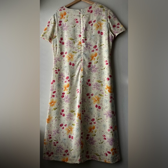 Vintage Talbots Silk Full Length Flower Dress - Picture 4 of 8